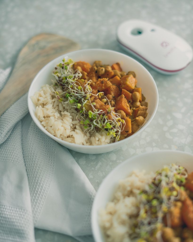 Curry mit Kichererbsen und Reis